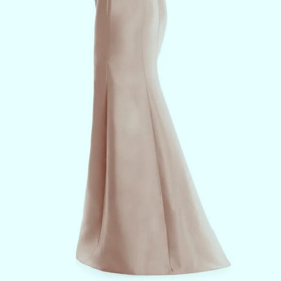 Alfred Sung D824 Toasted Sugar Jewel Neck Open Back Bow Gown - Picture 4 of 4